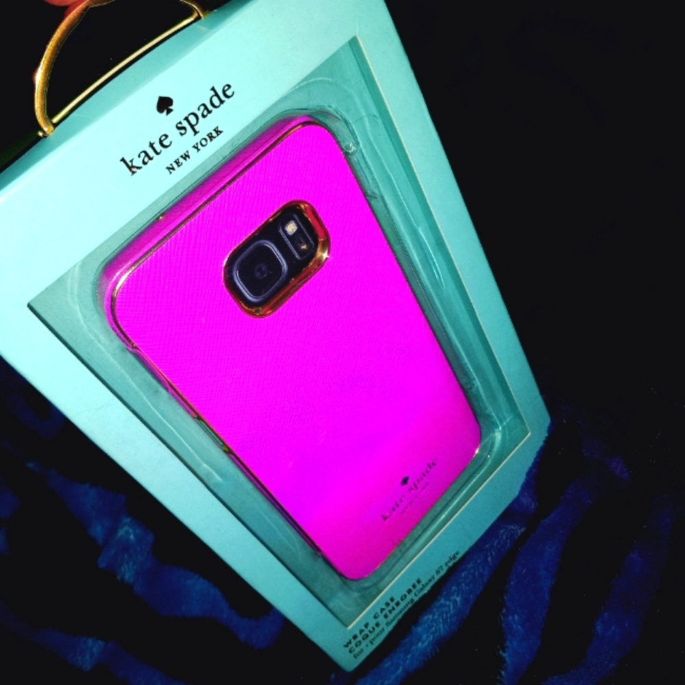 NIB "KATE SPADE" Samsung Galaxy S7 Edge Pink Phone Case